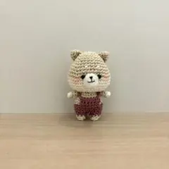 か*ん様 あみぐるみ　柴犬 モカカラー × ベリーラテサロペット 手のひらサイズ