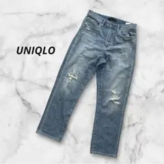 UNIQLO JEANS ダメージ デニムパンツ ライトブルー ユニクロ