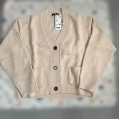 UNIQLO スフレヤーンvネックショートカーディガン Lサイズ【新品未使用】