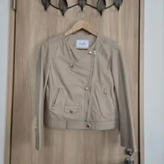 SLOBE IENA ベージュ レザーライダースジャケット