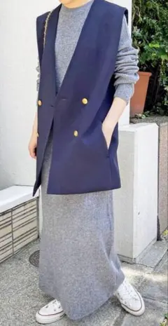 Spick & Span リブニットワンピース