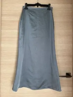 【BASEMENT online】 マーメイドサテンスカート　ブルー