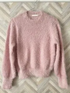 earth music&ecology シャギーニット ピンク