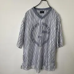 S00368｜ARMANI｜アルマーニ｜半袖シャツ｜ホワイト｜ストライプ|ブルーのサムネイル
