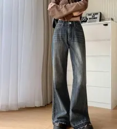 ブーツカットデニム・フレアデニム ダークブルー