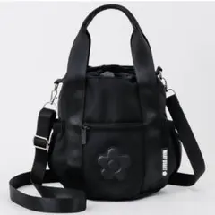 【美品】MARY QUANT ブラックショルダーバッグ　黒　巾着