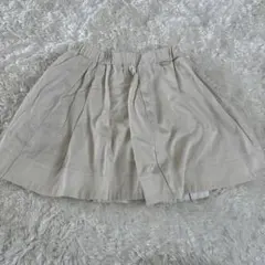 ベージュ フレアスカート ゴムウエスト
