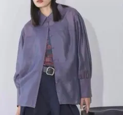 JEANASIS チンツシアーレギュラーシャツ パープル 長袖 フリーサイズのサムネイル