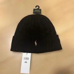 Polo Ralph Lauren ブラックニット帽 フリーサイズ　マルチ