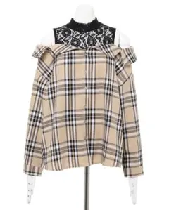 INGNI レイヤードドッキングチェックオフショル／シャツ