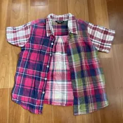 COMME CA ISM 半袖チェックシャツ 110㎝