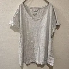 ソノマ 半袖Tシャツ 広い襟 半袖 総柄 XL 白 綿 普段使い