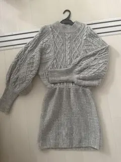MERCURYDUO グレー ニットワンピース