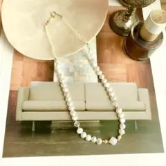 送料込■新品＊K14gfハンドメイド 天然淡水パール クリスタルの一連ネックレス