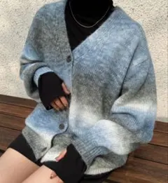 nemne store グラデーションニットカーディガンのサムネイル