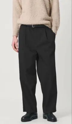 BEAUTY&YOUTH ヴィンテージライクナイロン 1プリーツ ワイドパンツ