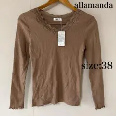【新品】allamanda Vネック　胸元レース　カットソーのサムネイル