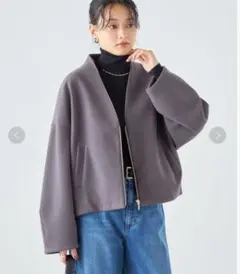 ✨美品/完売品✨ SHIPS パイピング ジップ ブルゾン シップス 手洗い可