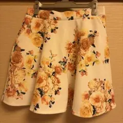 花柄 フレア ミニスカート キュロット
