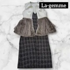 タグ付・新品　ラジエム　ファーベスト　ペプラム　チェックキャミワンピース　セット