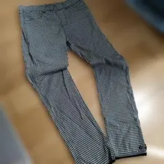 アクシーズ　スキニーパンツ M ブラックホワイトチェック