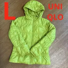 状態良好❤️オールドUNIQLO❤️ライトグリーン フード付き中綿ジャケットL