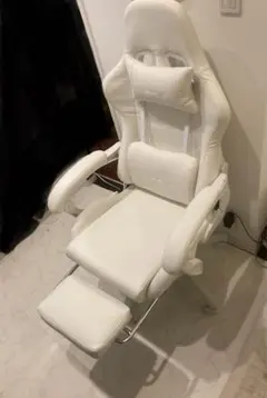 直接引き取り限定　 ホワイト ゲーミングチェア リクライニング