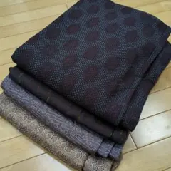 5482 紬着物まとめ売り4着！リメイク•お稽古用など☆のサムネイル