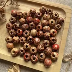 ウッドビーズ ハンドメイド パーツ 50個 エスニック アンティーク まとめ売り