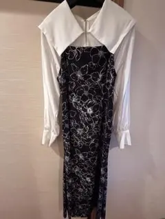 MERCURYDUO マーキュリーデュオ シャツドッキング配色ノースリワンピース