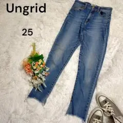 アングリッド ‪☆ デニムパンツストレッチ スキニー カットオフ ブルー系 25