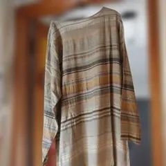 ヨーガンレール　ニット　ジャガード　ワンピース ボタニカル柄　ベージュ ヨーガンレール ニット ジャガード ワンピース ボタニカル柄 ベージュ