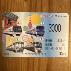 東京都交通局Tカード1枚 パスネット