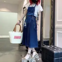 【レア】ヒステリックグラマー　デニムジャンパースカート　巻きスカート　フリー