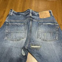 【希少！】EDWIN 505 ダメージ加工ストレートデニムジーンズ　W31