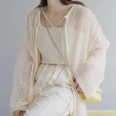 kastane カットレースカーディガン アイボリー