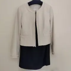 オフホワイト ツイードジャケット スーツ 5号サイズ XS