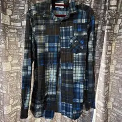 DIESEL 青と黒のチェック柄ネルシャツ