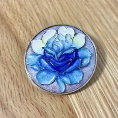 ブルーローズ　青薔薇 七宝焼き風 ブローチ ペンダントトップ 2WAY エナメルのサムネイル