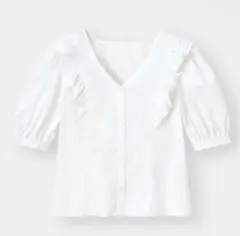 2WAYラッフルパフスリーブブラウス(5分袖)