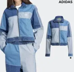 超美品✨️adidas ショート丈 デニムジャケット L adidas（アディダス）デニムジャケット 青 サイズ:L レディース