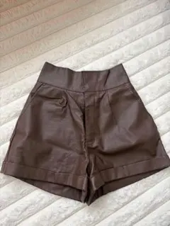 GRL ブラウン レザー　ショートパンツ