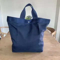 ビームス　ネイビー キャンバス トートバッグ