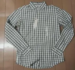 新品タグ付　GU　ジーユー Sサイズ　ブロードチェックシャツ　春〜秋　綿100%