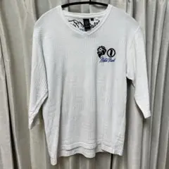 Nesta Brand Vネック 五分袖 カットソー ホワイト M y2k 古着のサムネイル