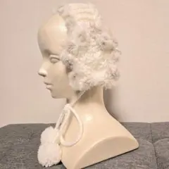 ホワイト 星型 イヤーマフ 耳あて ハンドメイド