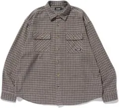 XLARGEチェック柄 長袖シャツ ブラウン系