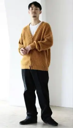 【BEAMS】ビームス モヘヤ ウール カーディガン パープル Mサイズ モヘア