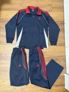 adidas ジャージ上下セット ネイビー/レッド