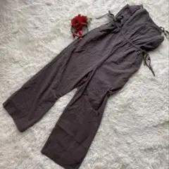 【美品】JUNOAHサロペット(M)グレー　無地